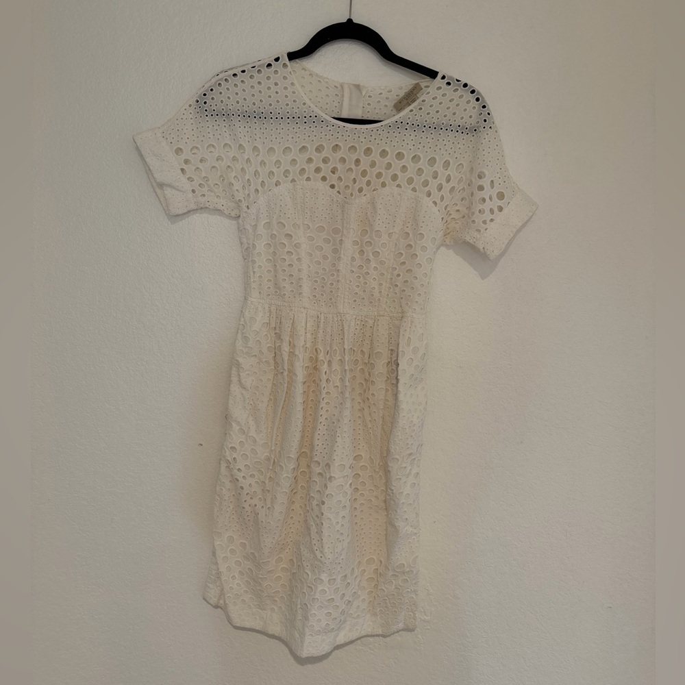 White Eyelet Midi Dress | Burberry